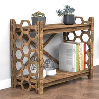 Thumbnail for Honeycomb X 2-tier Backless Open Bookshelf Bookcase Shelving Unit