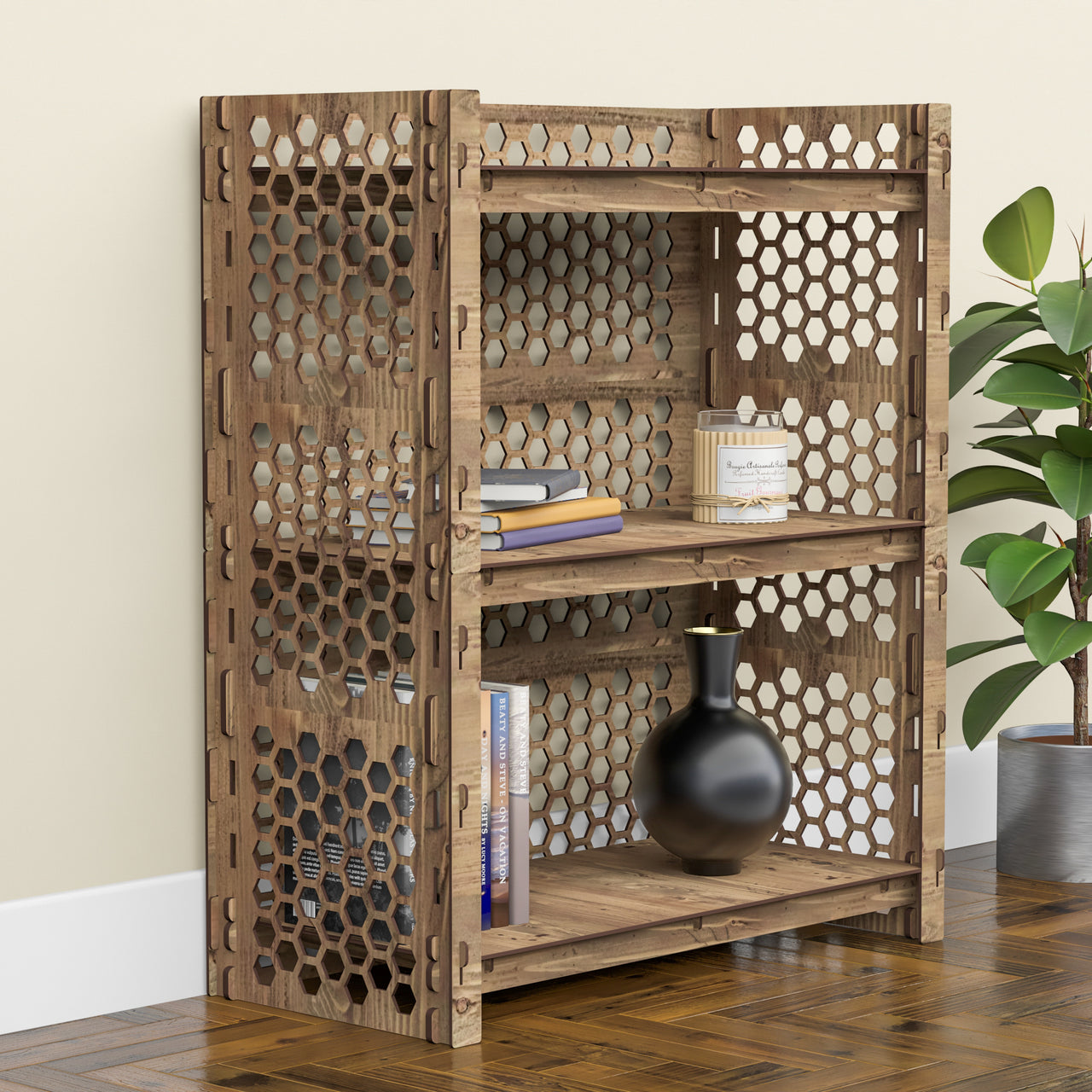 Honeycomb-S LUX 3-tier Bookshelf Bookcase Shelving Unit