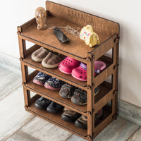 Thumbnail for Small Kids Shoe Rack, Toddler Shoe Shelf With Personalization