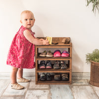 Thumbnail for Small Kids Shoe Rack, Toddler Shoe Shelf With Personalization