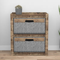 Thumbnail for Solar Bedside Table Nightstand 2 Drawers [2 LARGE GRAY BINS]