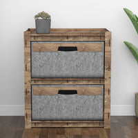 Thumbnail for Brickwall Bedside Table Nightstand 2 Drawers [2 LARGE GRAY BINS]