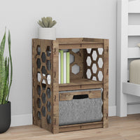 Thumbnail for Honeycomb Bedside Table Nightstand 1 Drawer [1 GRAY BIN]