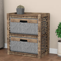 Thumbnail for Stones Bedside Table Nightstand 2 Drawers [2 LARGE GRAY BINS]