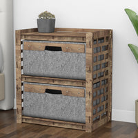 Thumbnail for Brickwall Bedside Table Nightstand 2 Drawers [2 LARGE GRAY BINS]