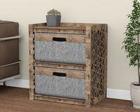 Thumbnail for Arabic Bedside Table Nightstand 2 Drawers [2 LARGE GRAY BINS]