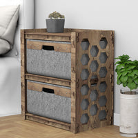 Thumbnail for Honeycomb Bedside Table Nightstand 2 Drawers [2 LARGE GRAY BINS]