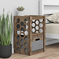 Thumbnail for Honeycomb Nightstand 1 Drawer [1 GRAY BIN]