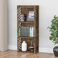 Thumbnail for Honeycomb Narrow 4-tier Bookshelf Bookcase Shelving Unit