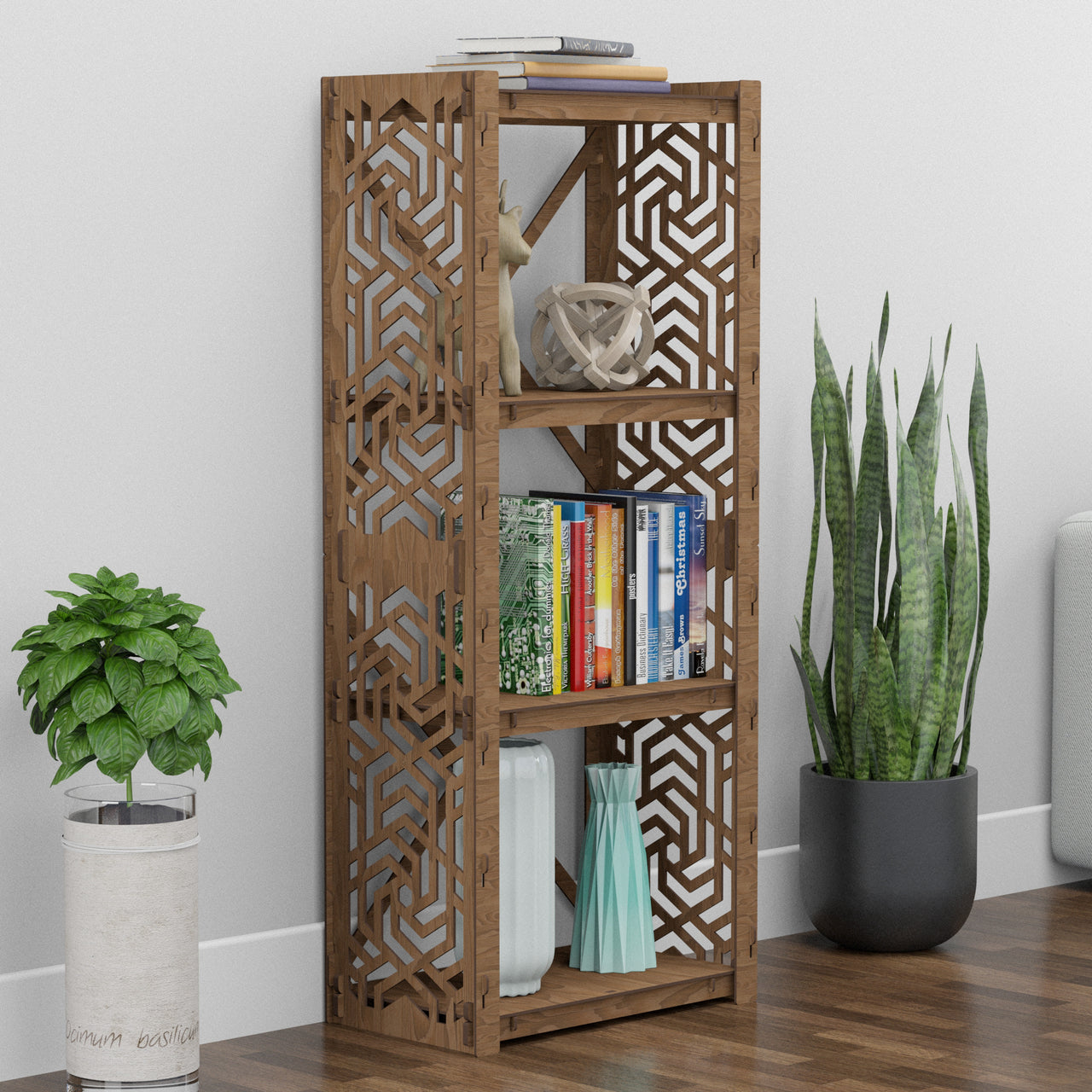 Solar Small X 4-tier Bookshelf Bookcase Shelving Unit