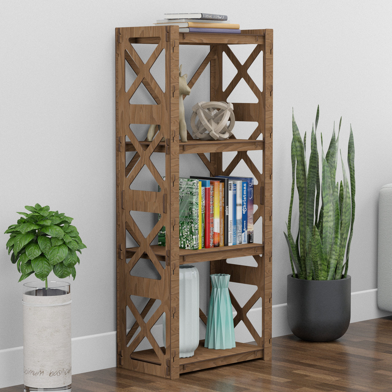 Provence Small X 4-tier Bookshelf Bookcase Shelving Unit