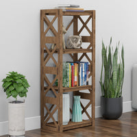 Thumbnail for Provence Small X 4-tier Bookshelf Bookcase Shelving Unit