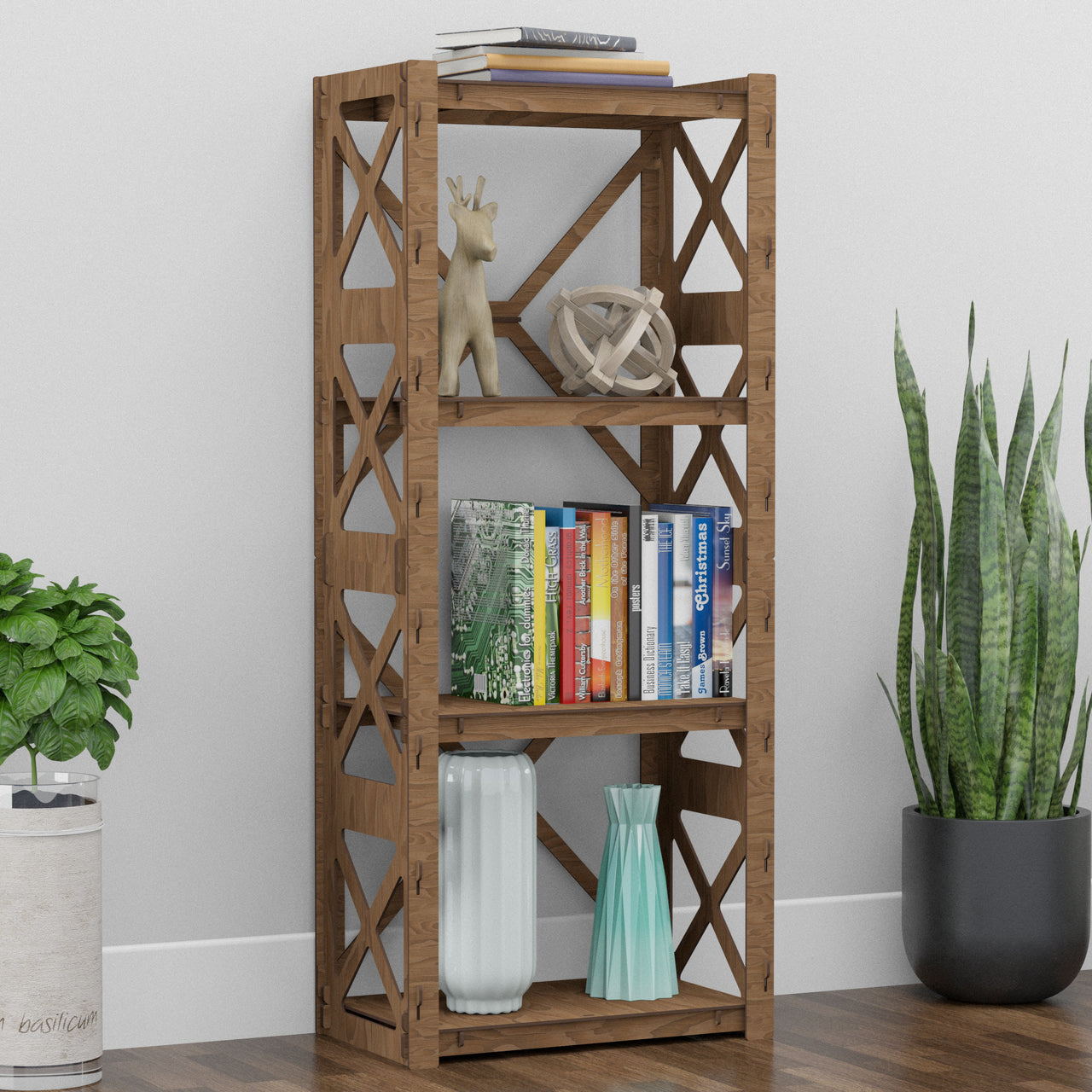 Provence Small X 4-tier Bookshelf Bookcase Shelving Unit