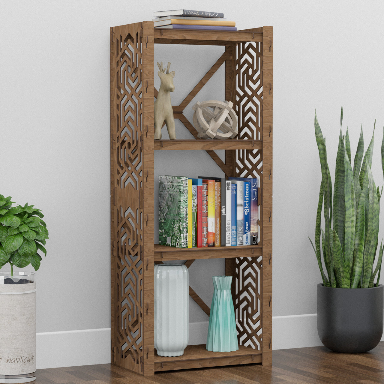 Solar Small X 4-tier Bookshelf Bookcase Shelving Unit