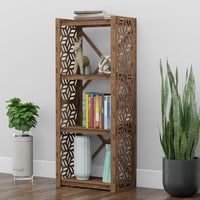 Thumbnail for Flowers Small X 4-tier Bookshelf Bookcase Shelving Unit