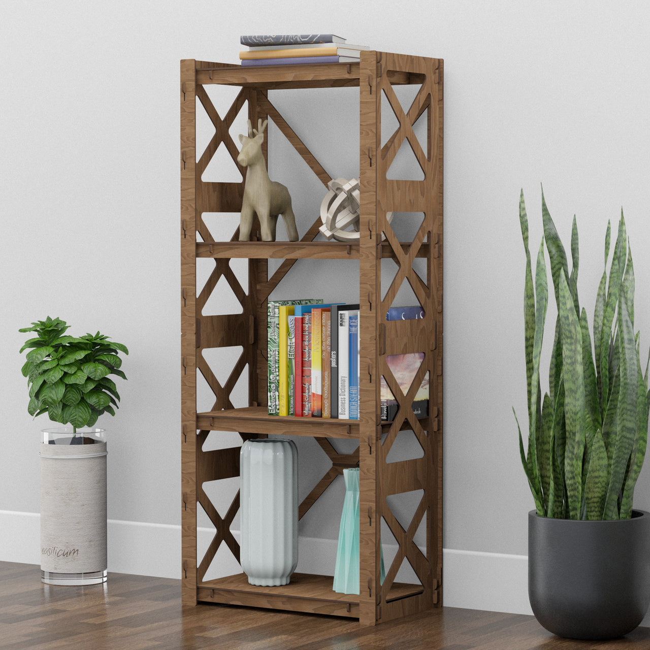 Provence Small X 4-tier Bookshelf Bookcase Shelving Unit