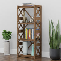 Thumbnail for Provence Small X 4-tier Bookshelf Bookcase Shelving Unit