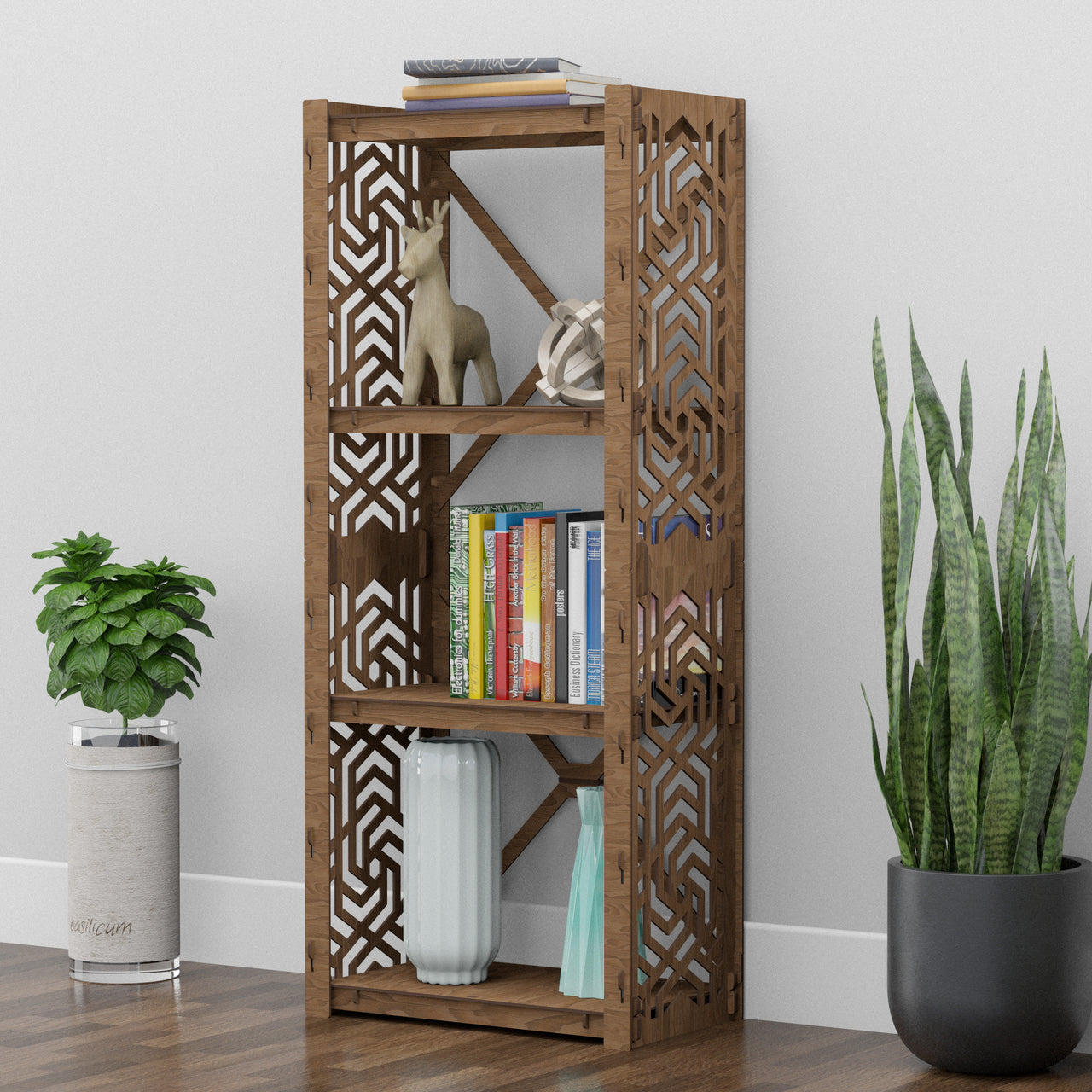 Solar Small X 4-tier Bookshelf Bookcase Shelving Unit