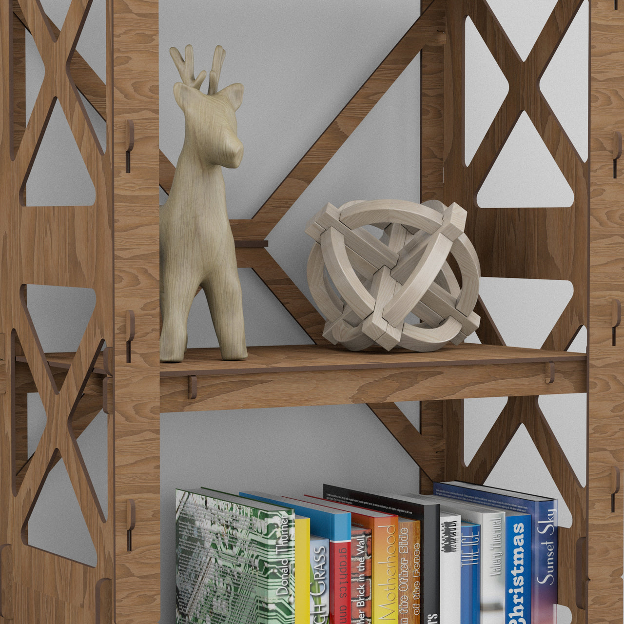 Provence Small X 4-tier Bookshelf Bookcase Shelving Unit