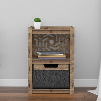 Thumbnail for Solar Bedside Table Nightstand 1 Drawer [1 BLACK BIN]