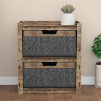 Thumbnail for Stones Bedside Table Nightstand 2 Drawers [2 LARGE BLACK BINS]