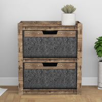 Thumbnail for Honeycomb Bedside Table Nightstand 2 Drawers [2 LARGE BLACK BINS]