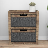 Thumbnail for Solar Bedside Table Nightstand 2 Drawers [2 LARGE BLACK BINS]