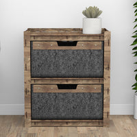 Thumbnail for Crystals Bedside Table Nightstand 2 Drawers [2 LARGE BLACK BINS]