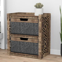 Thumbnail for Solar Bedside Table Nightstand 2 Drawers [2 LARGE BLACK BINS]