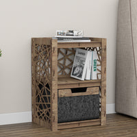 Thumbnail for Crystals Bedside Table Nightstand 1 Drawer [1 BLACK BIN]