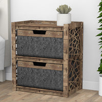 Thumbnail for Crystals Bedside Table Nightstand 2 Drawers [2 LARGE BLACK BINS]