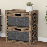 Thumbnail for Arabic Bedside Table Nightstand 2 Drawers [2 LARGE BLACK BINS]