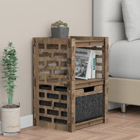 Thumbnail for Brickwall Bedside Table Nightstand 1 Drawer [1 BLACK BIN]