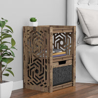 Thumbnail for Solar Bedside Table Nightstand 1 Drawer [1 BLACK BIN]