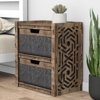 Thumbnail for Solar Bedside Table Nightstand 2 Drawers [2 LARGE BLACK BINS]