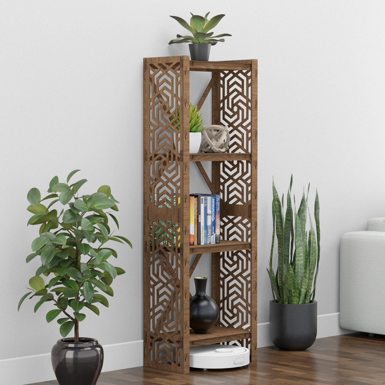 Solar Narrow X 4-tier Bookshelf Bookcase Shelving Unit