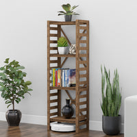 Thumbnail for Ladder Narrow X 4-tier Bookshelf Bookcase Shelving Unit