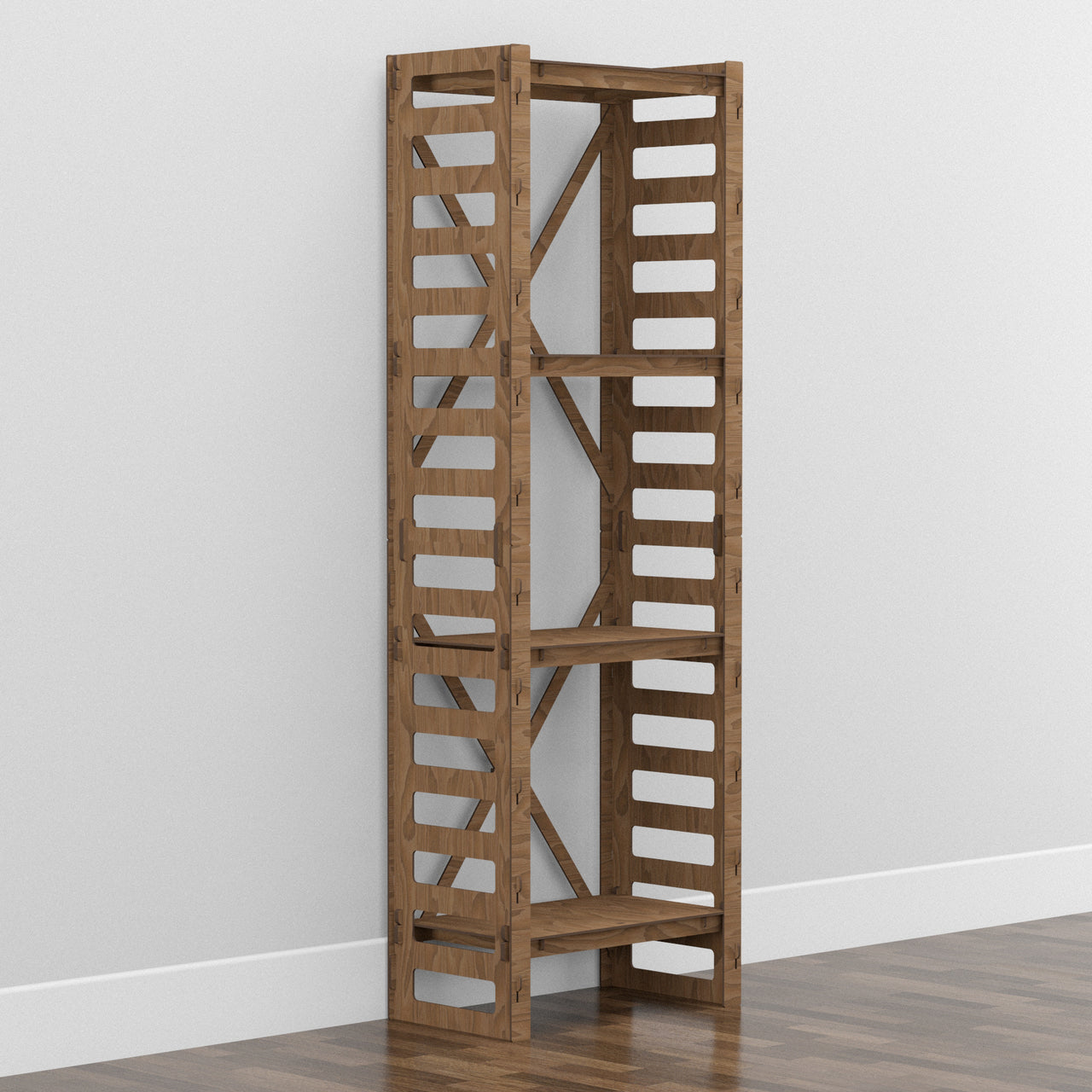 Ladder Narrow X 4-tier Bookshelf Bookcase Shelving Unit