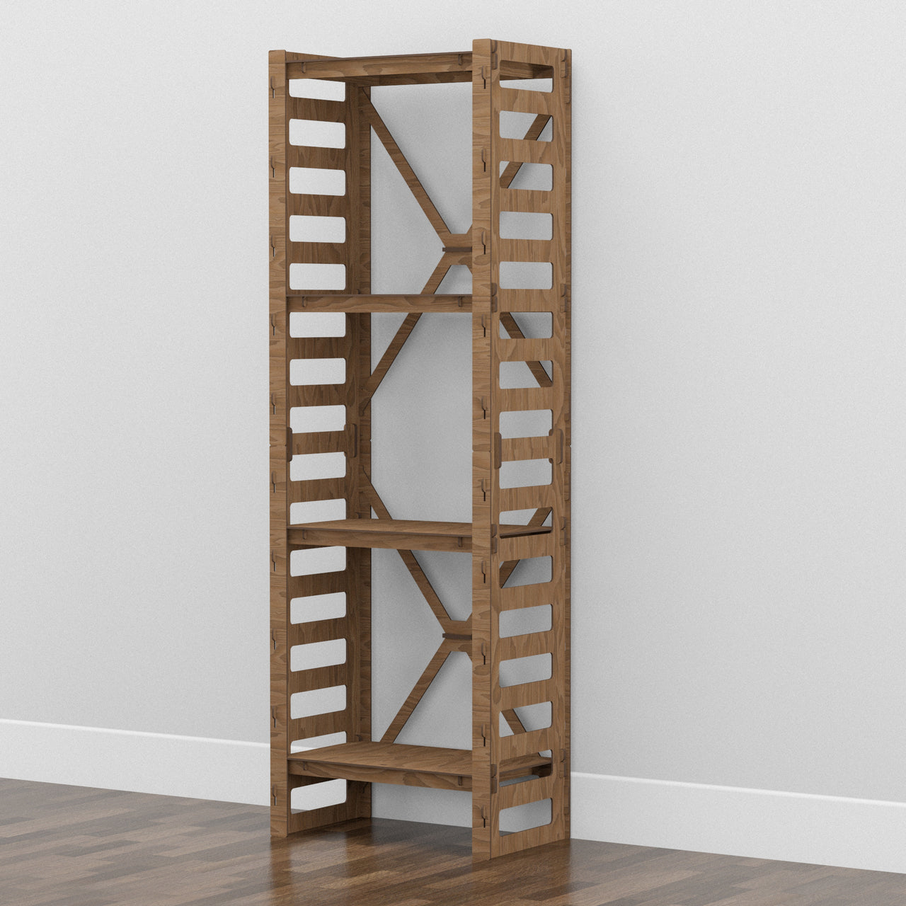 Ladder Narrow X 4-tier Bookshelf Bookcase Shelving Unit