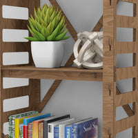 Thumbnail for Ladder Narrow X 4-tier Bookshelf Bookcase Shelving Unit