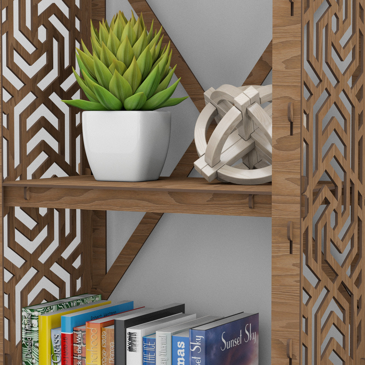 Solar Narrow X 4-tier Bookshelf Bookcase Shelving Unit