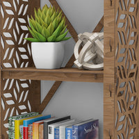 Thumbnail for Flowers Narrow X 4-tier Bookshelf Bookcase Shelving Unit