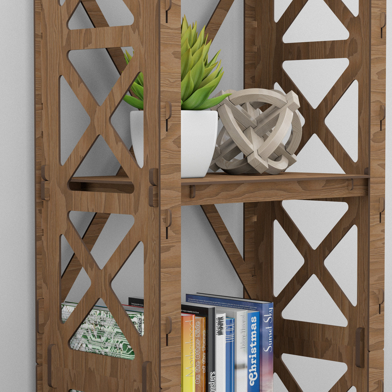 Provence Narrow X 4-tier Bookshelf Bookcase Shelving Unit