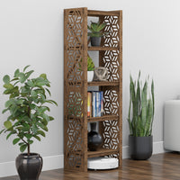 Thumbnail for Flowers Narrow X 5-tier Bookshelf Bookcase Shelving Unit