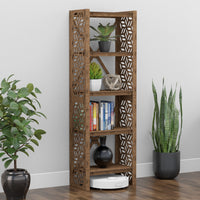 Thumbnail for Flowers Narrow X 5-tier Bookshelf Bookcase Shelving Unit