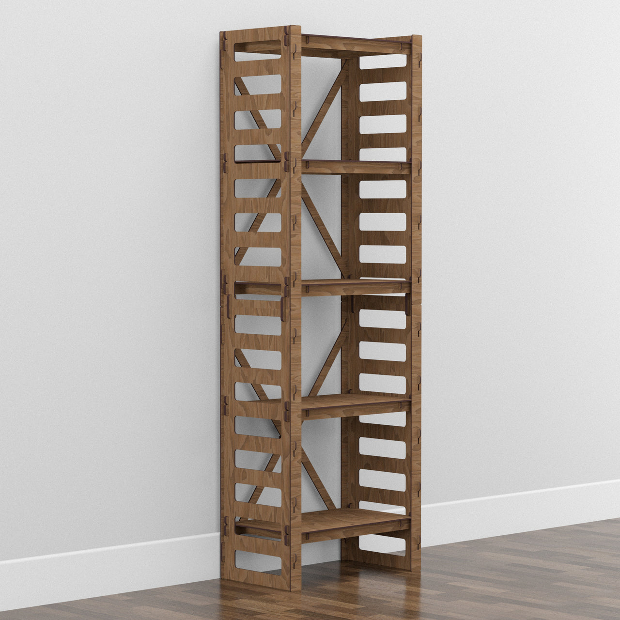 Ladder Narrow X 5-tier Bookshelf Bookcase Shelving Unit