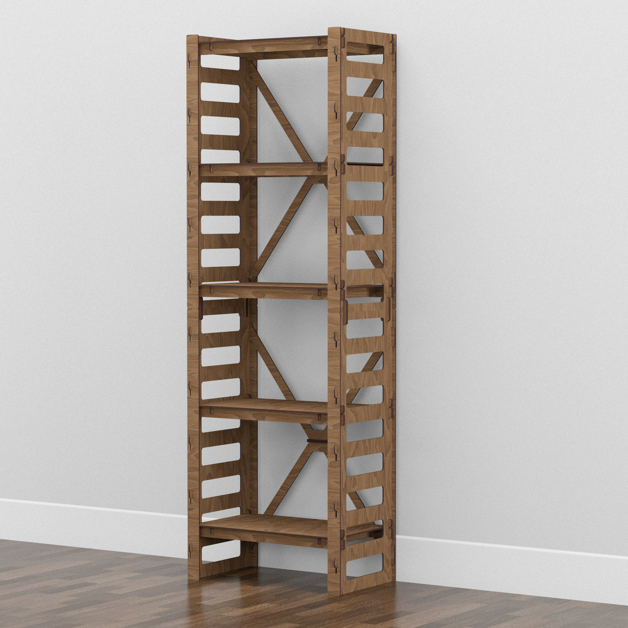 Ladder Narrow X 5-tier Bookshelf Bookcase Shelving Unit