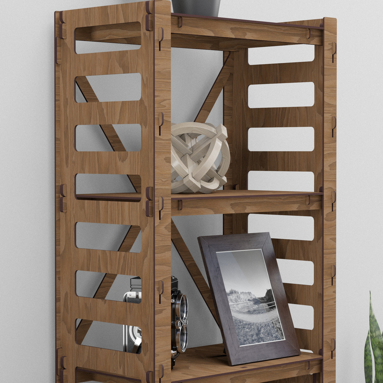 Ladder Narrow X 5-tier Bookshelf Bookcase Shelving Unit