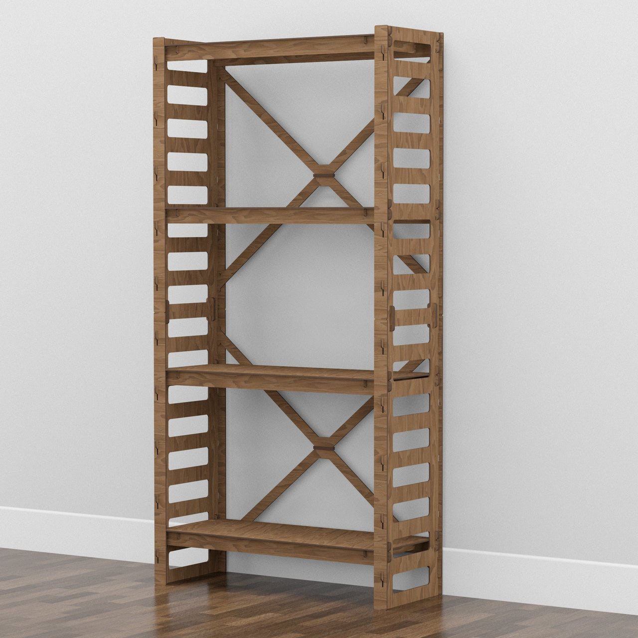 Ladder Shallow X 4-tier Bookshelf Bookcase Shelving Unit