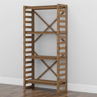 Thumbnail for Ladder Shallow X 4-tier Bookshelf Bookcase Shelving Unit